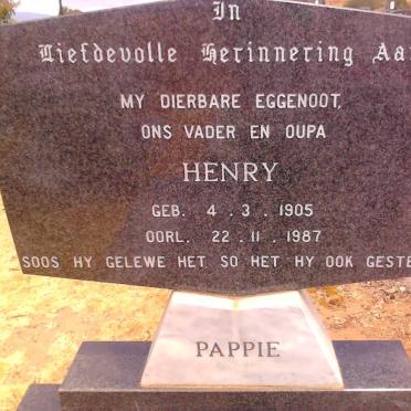 1WESTHUIZEN Henry, van der 1905-1987