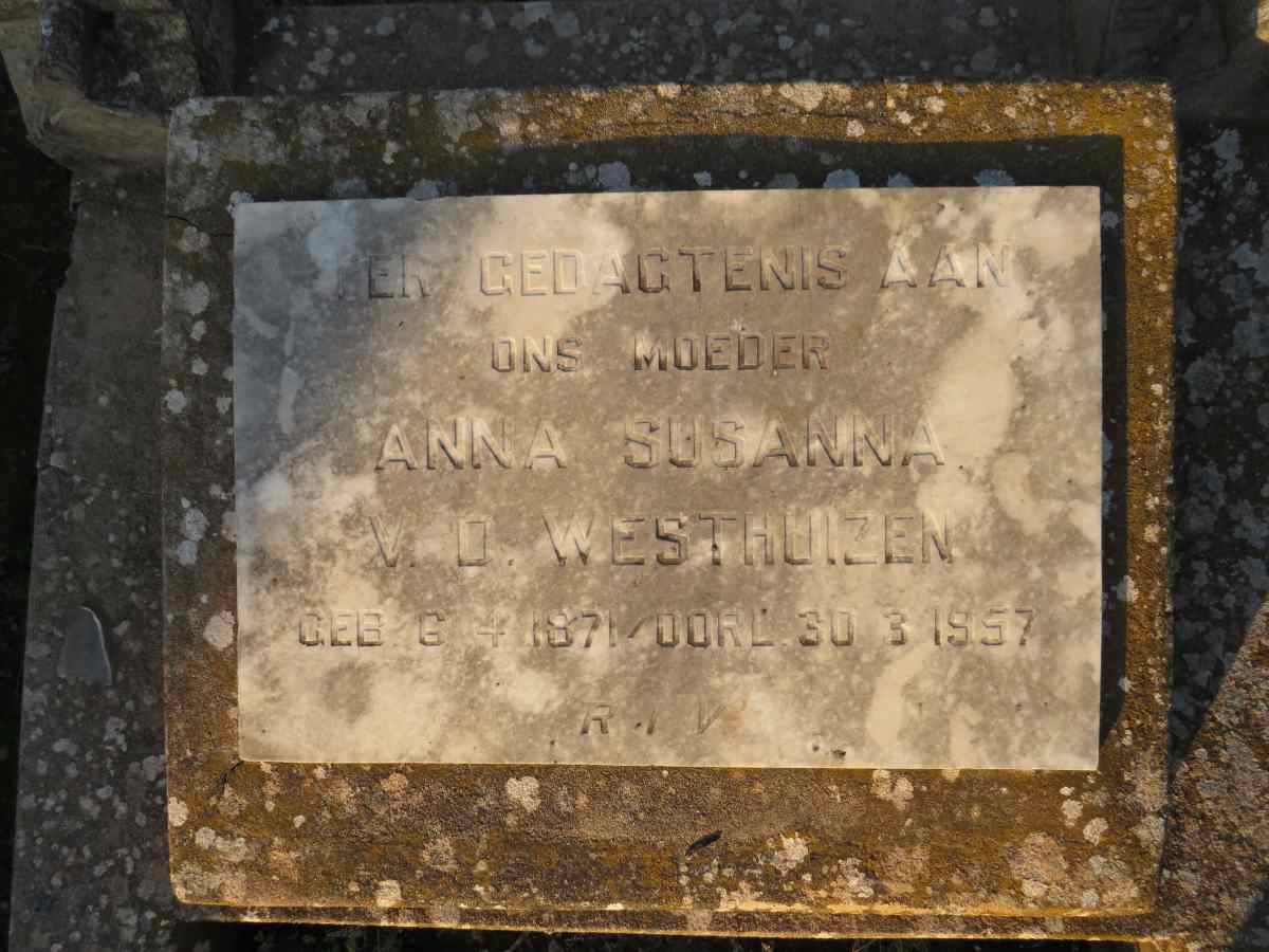 WESTHUIZEN Anna Susanna, v.d. 1871-1957