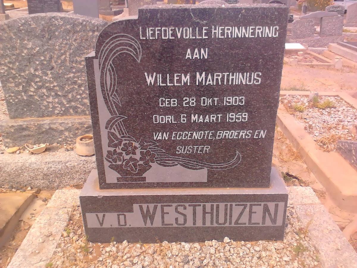 WESTHUIZEN Willem Marthinus, v.d. 1903-1959