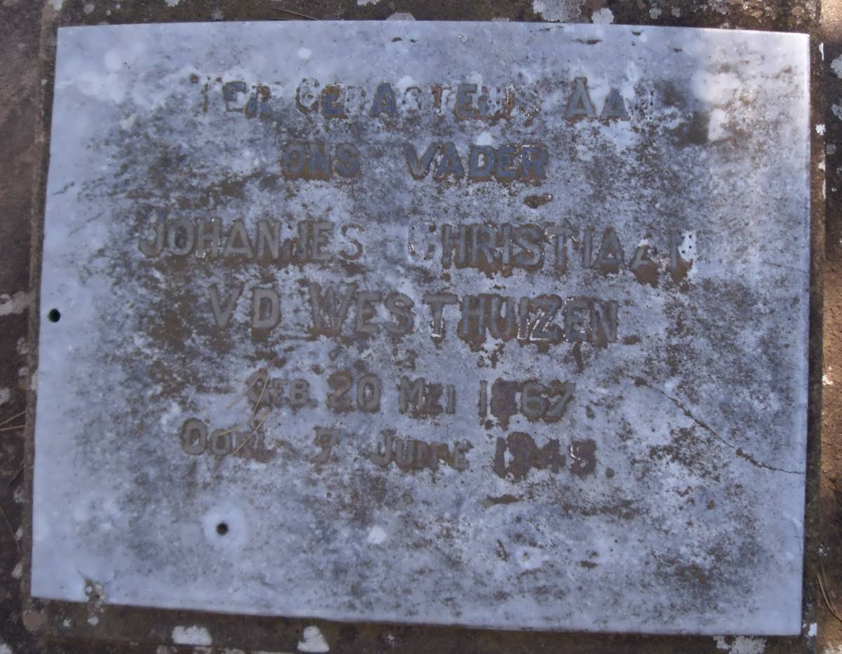 WESTHUIZEN Johannes Christiaan, van der 1867-194?