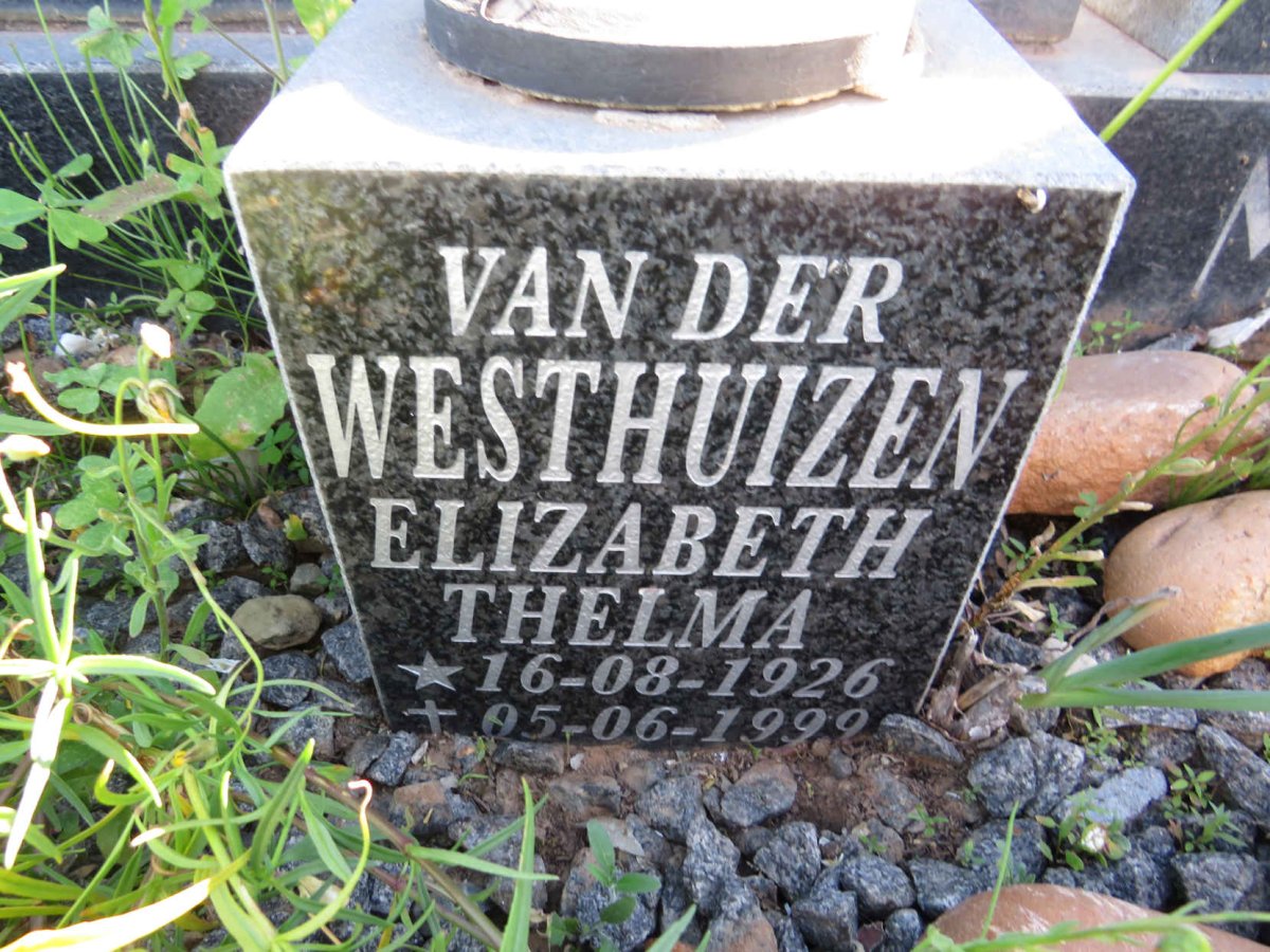 WESTHUIZEN Elizabeth Thelma, van der 1926-1999