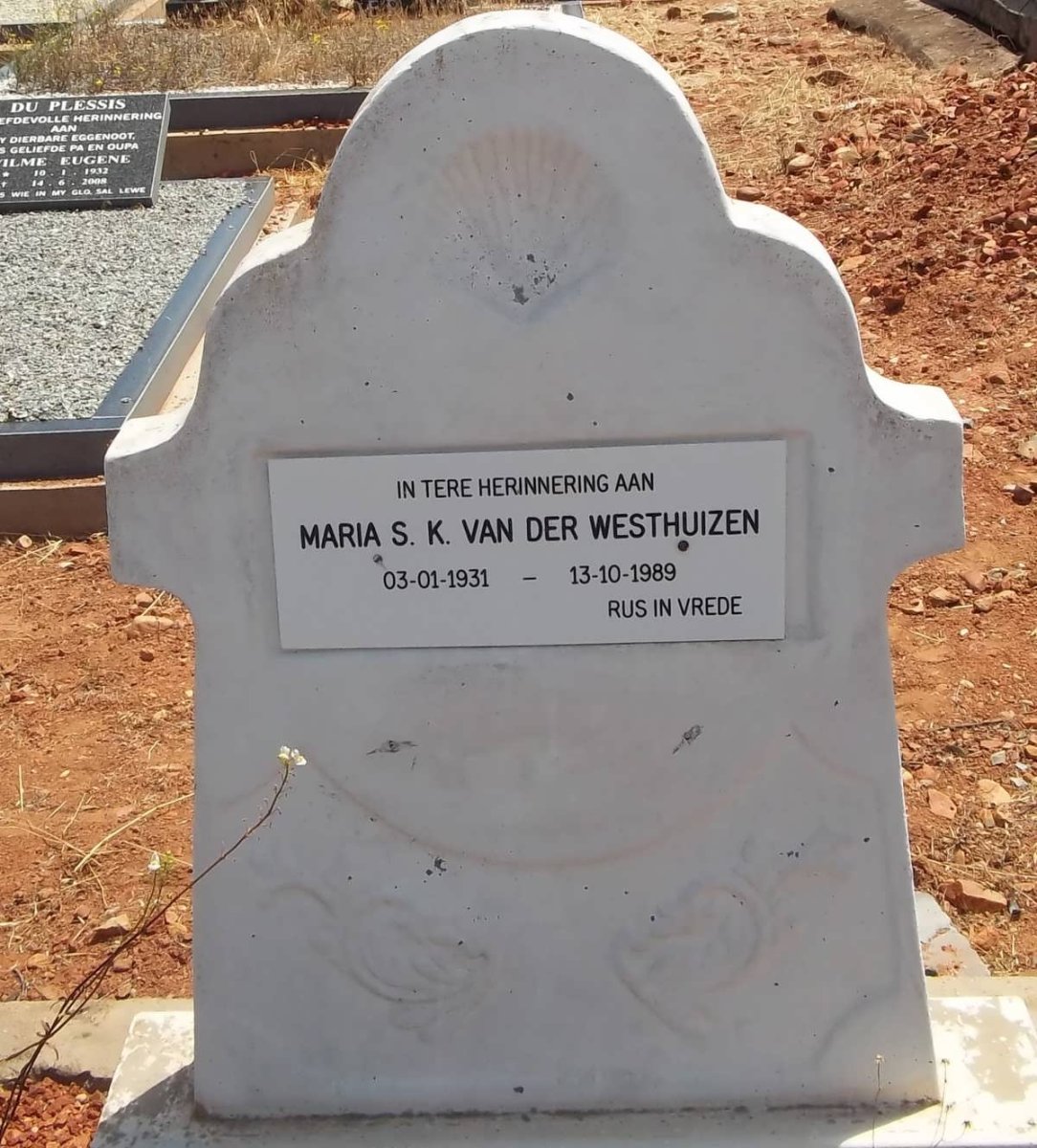 WESTHUIZEN Maria S.K., van der 1931-1989