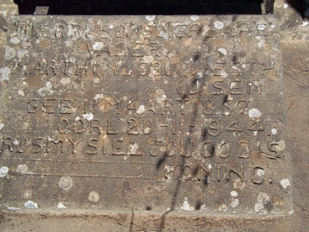 WESTHUIZEN Marthinus B., v.d. 1857-1944
