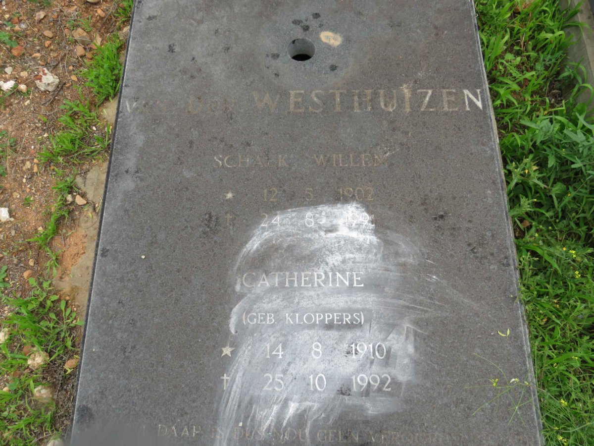 WESTHUIZEN Schalk Willem, van der 1902-1991 & Catherine KLOPPERS 1910-1992_1