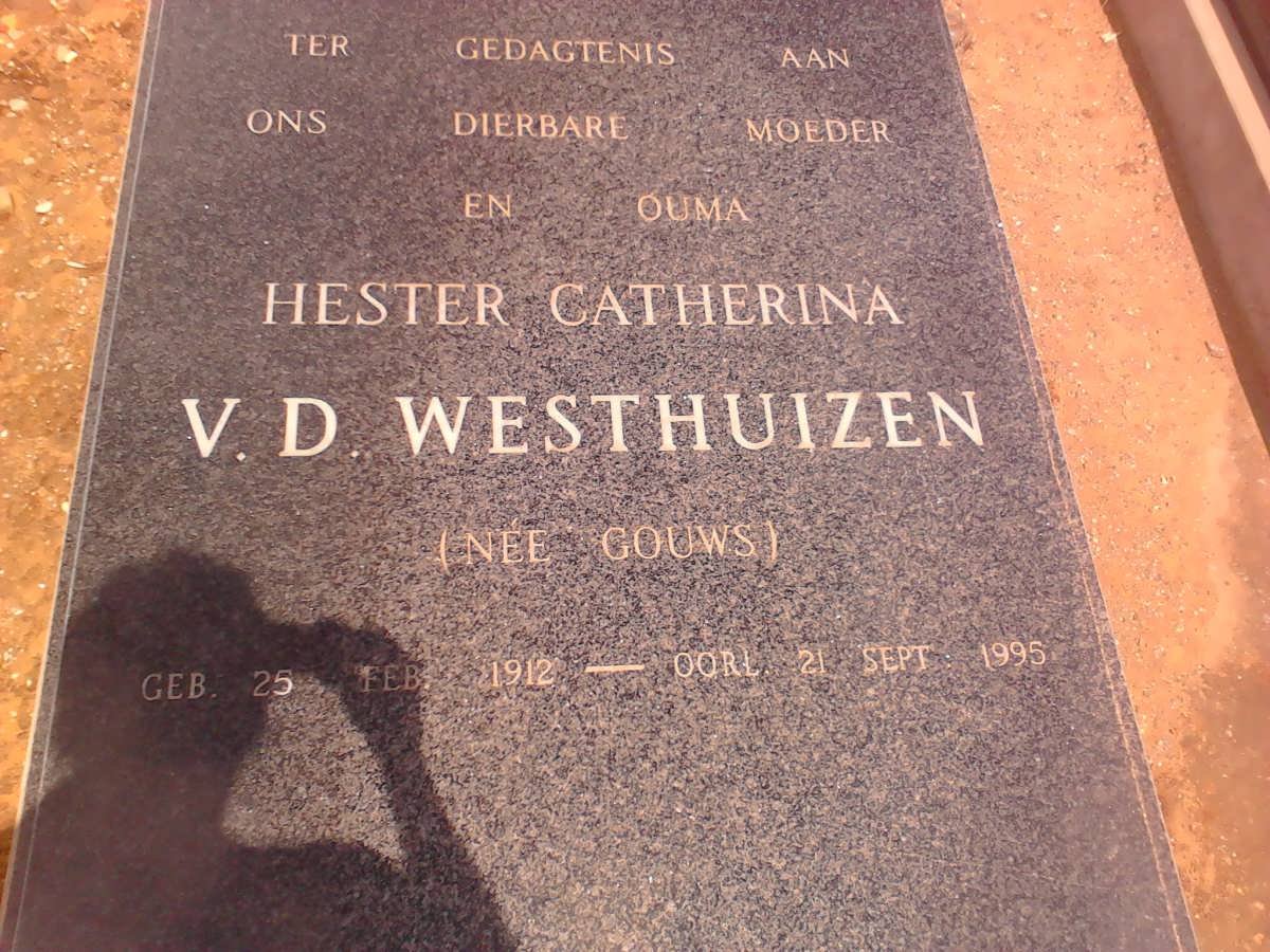 WESTHUIZEN Hester Catherina, van der nee GOUWS 1912-1995