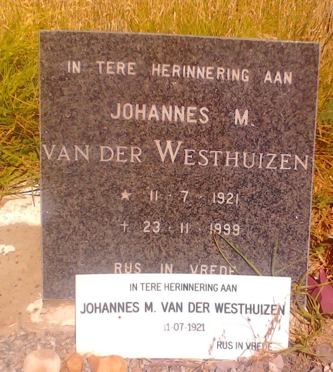 WESTHUIZEN Johannes M., van der 1921-1999