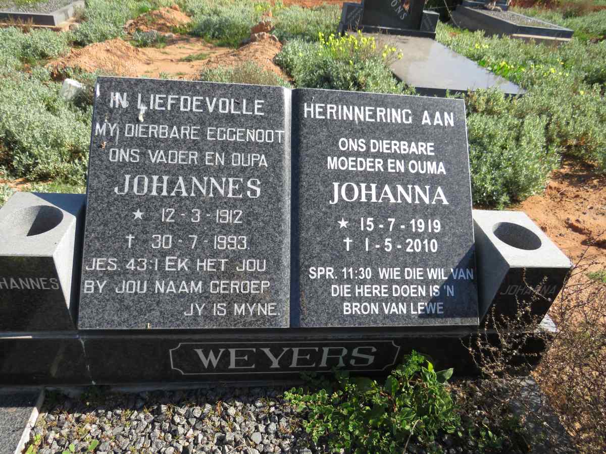 WEYERS Johannes 1912-1993 & Johanna 1919-2010