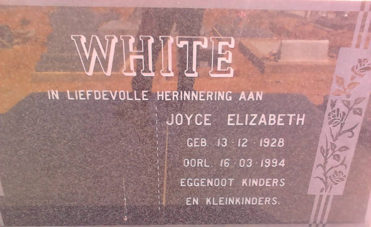 WHITE Joyce Elizabeth 1928-1994