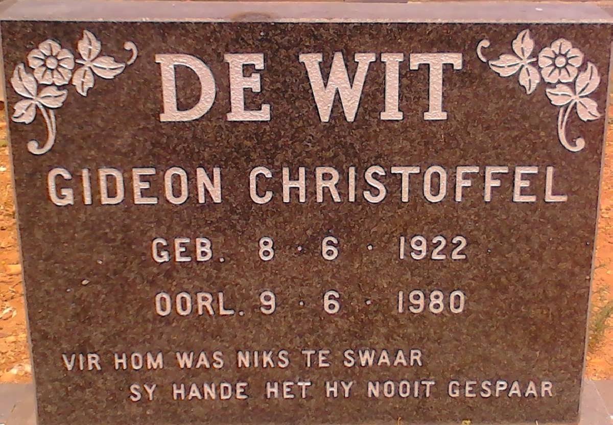 WIT Gideon Christoffel, de 1922-1980