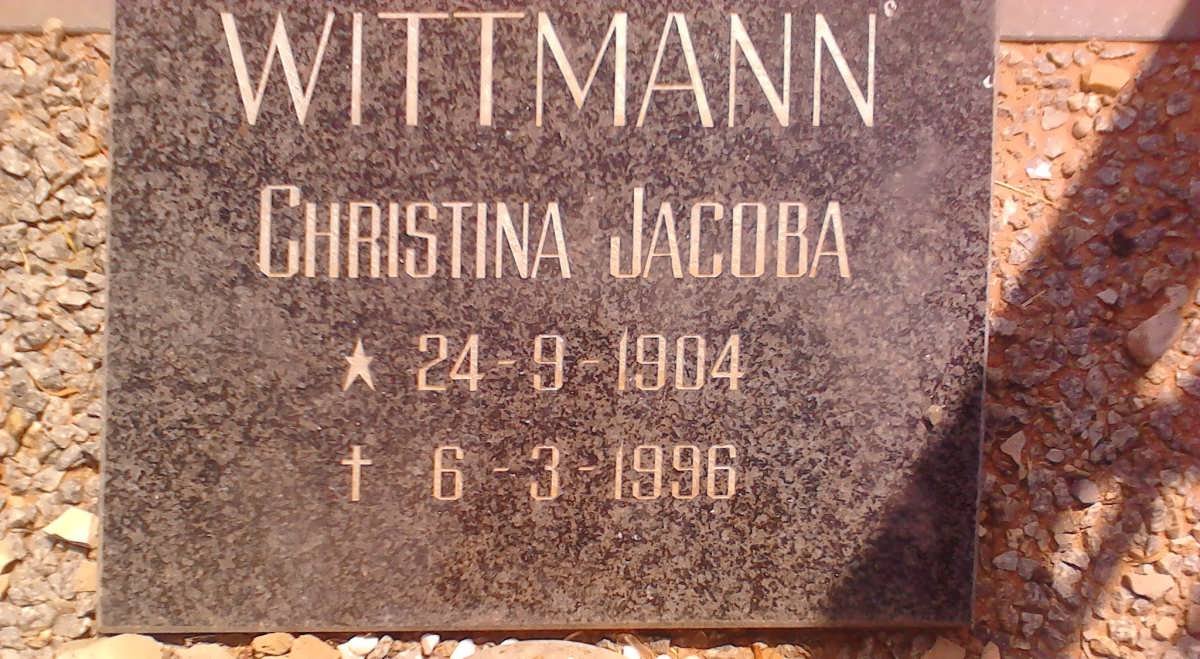 WITTMANN Christina Jacoba 1904-1996