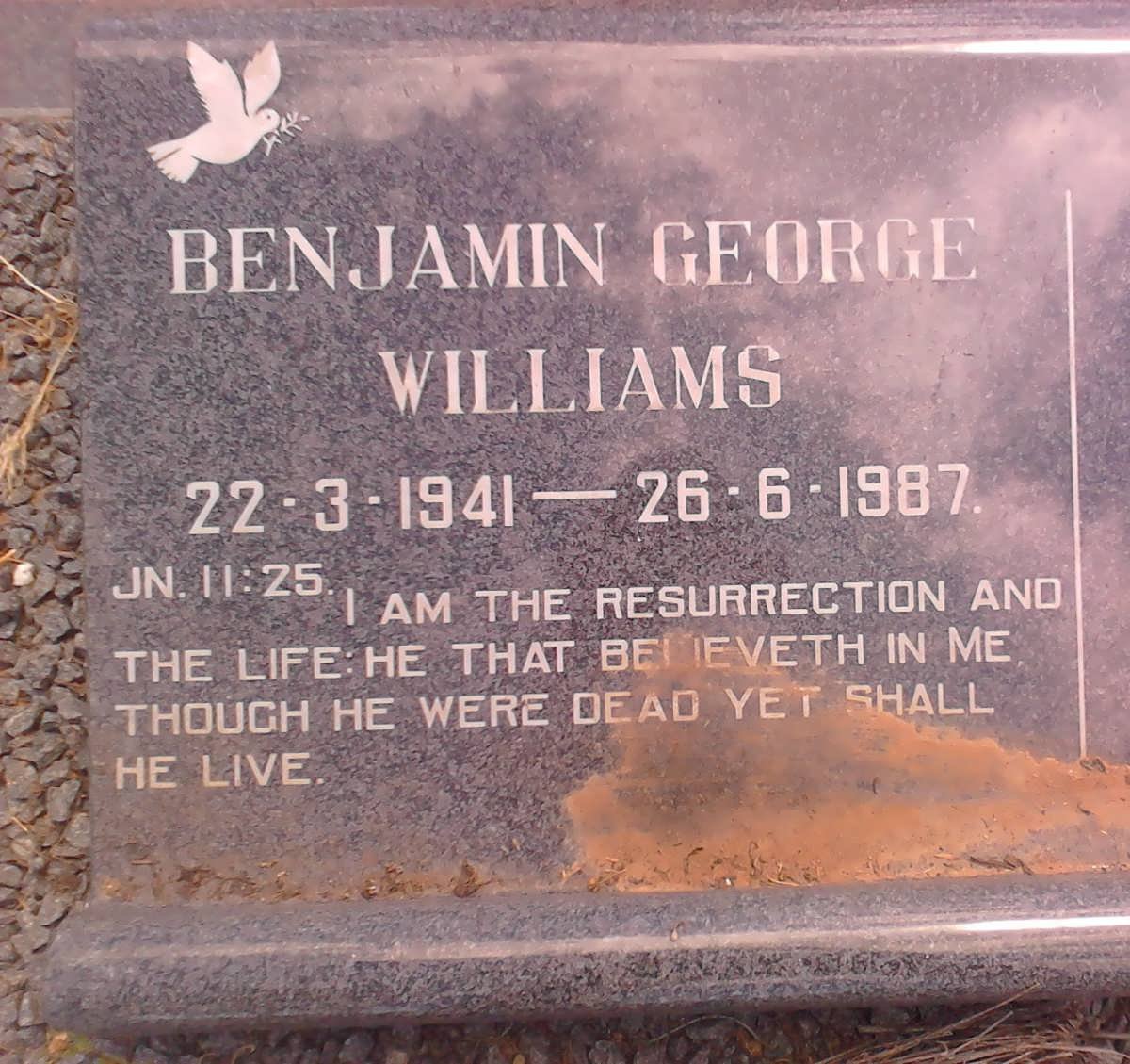 WILLIAMS Benjamin George 1941-1987