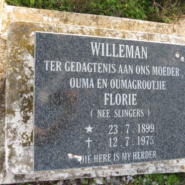 WILLEMAN Florie nee SLINGERS 1899-1975