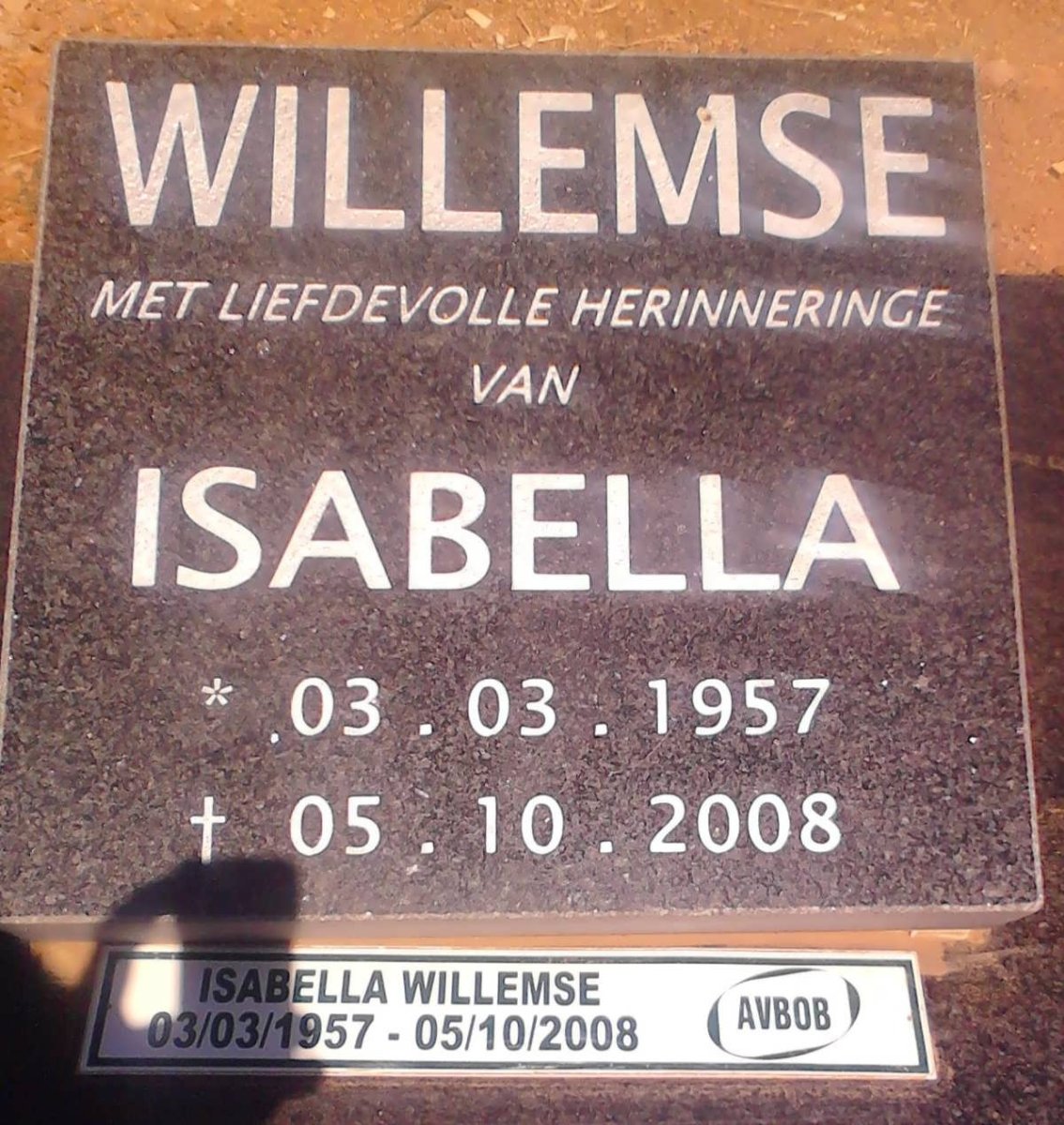 WILLEMSE Isabella 1957-2008