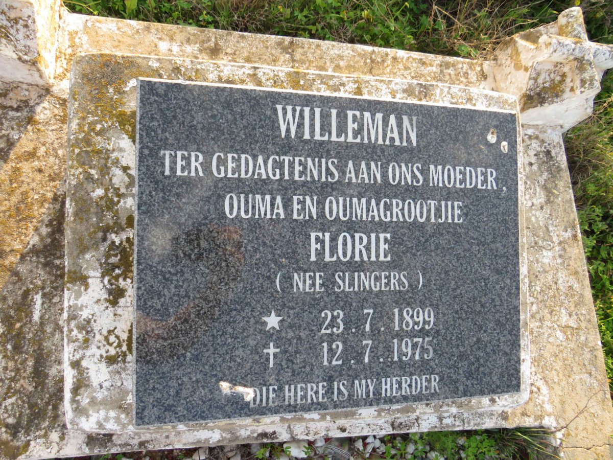 WILLEMAN Florie nee SLINGERS 1899-1975