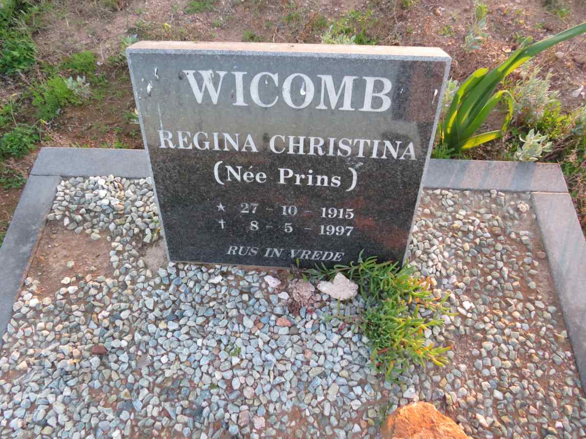 WICOMB Regina Christina nee PRINS 1915-1997