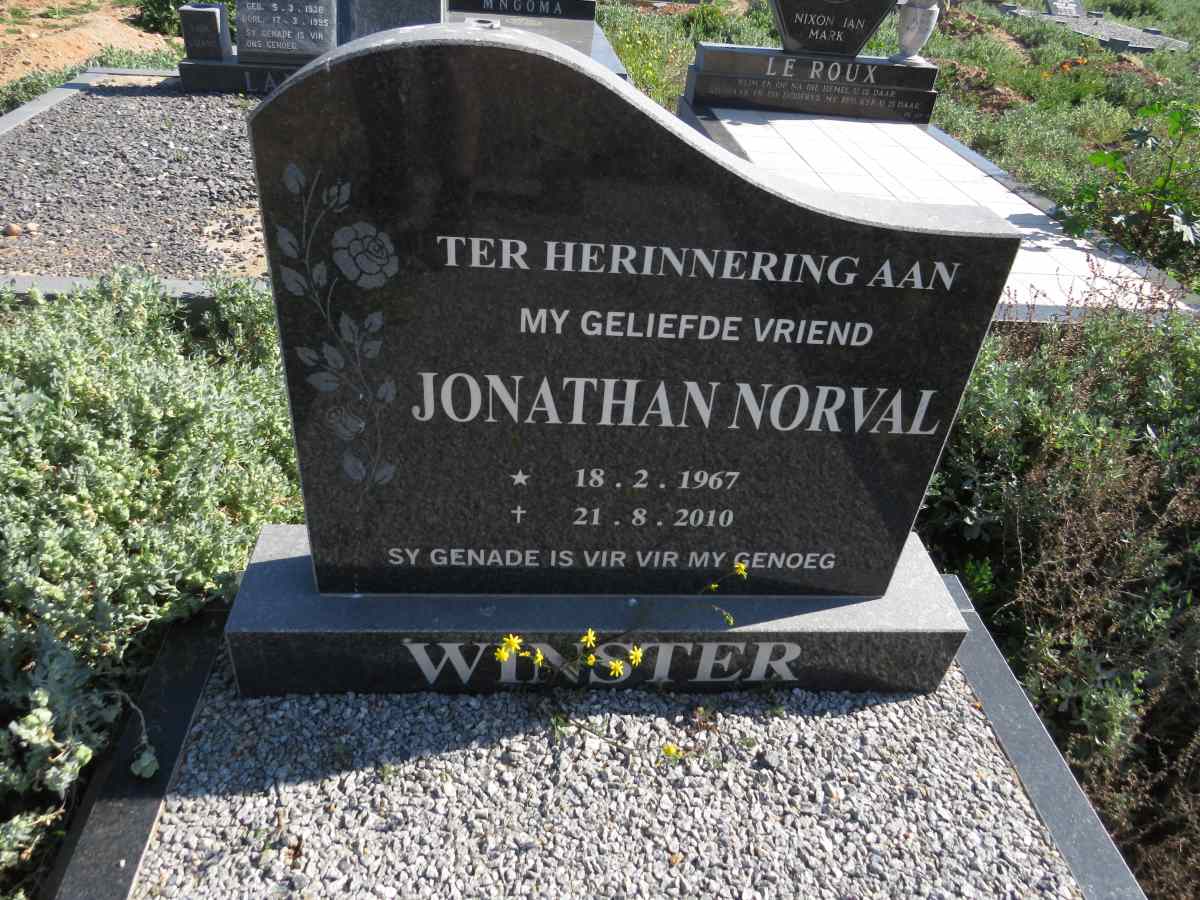 WINSTER Jonathan Norval 1967-2010