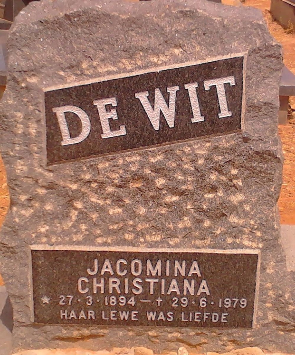 WIT Jacomina Christiana, de 1894-1979