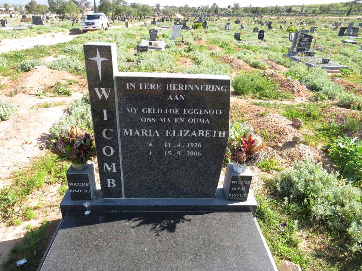WICOMB Maria Elizabeth 1926-2006