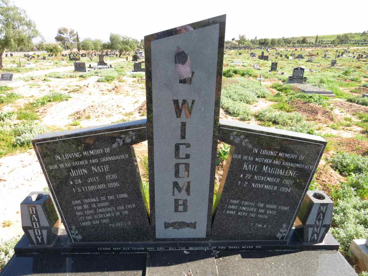 WICOMB John Natie 1930-1996 & Kate Magdalene 1922-1994