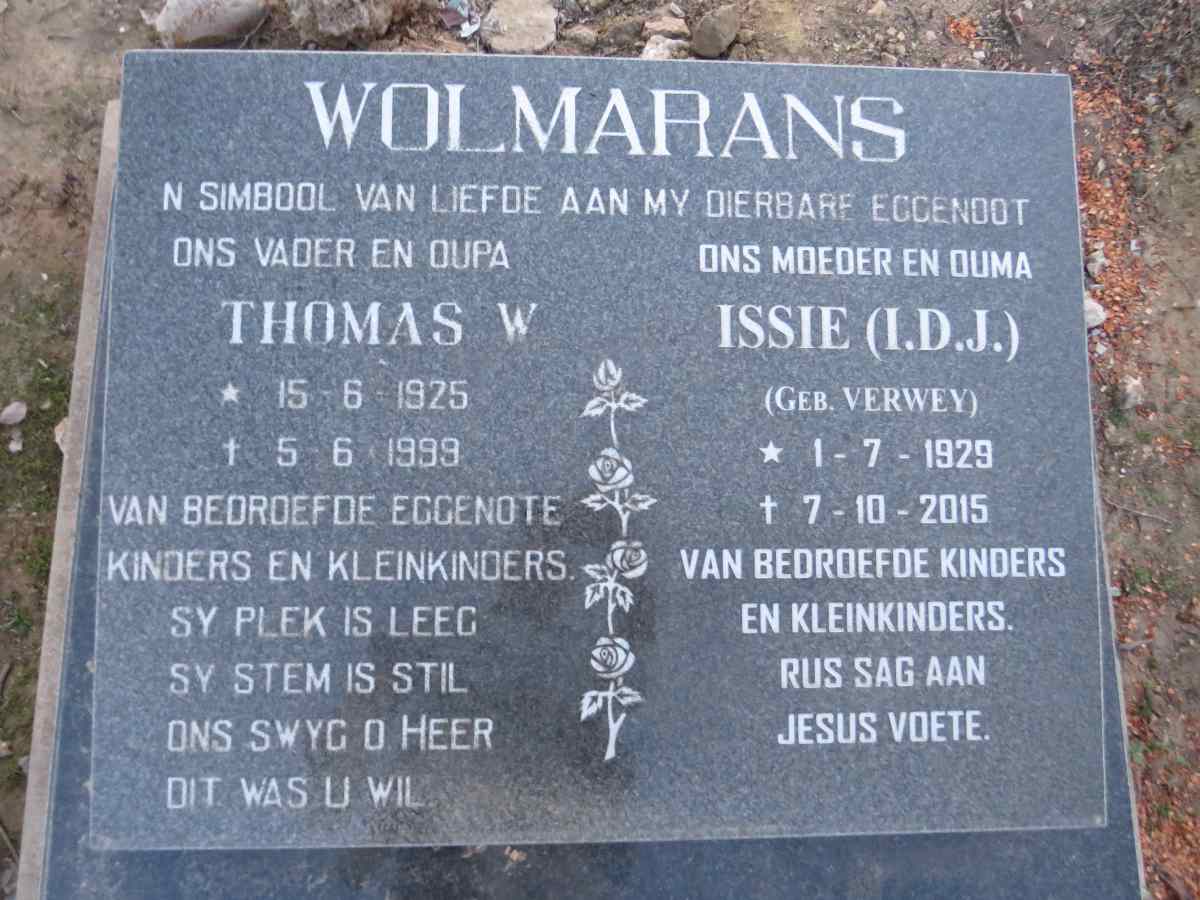 WOLMARANS Thomas W. 1925-1999 & I.D.J. VERWEY 1929-2015