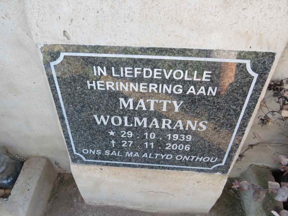 WOLMARANS Matty 1939-2006