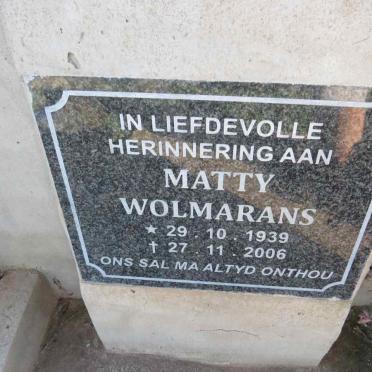 WOLMARANS Matty 1939-2006