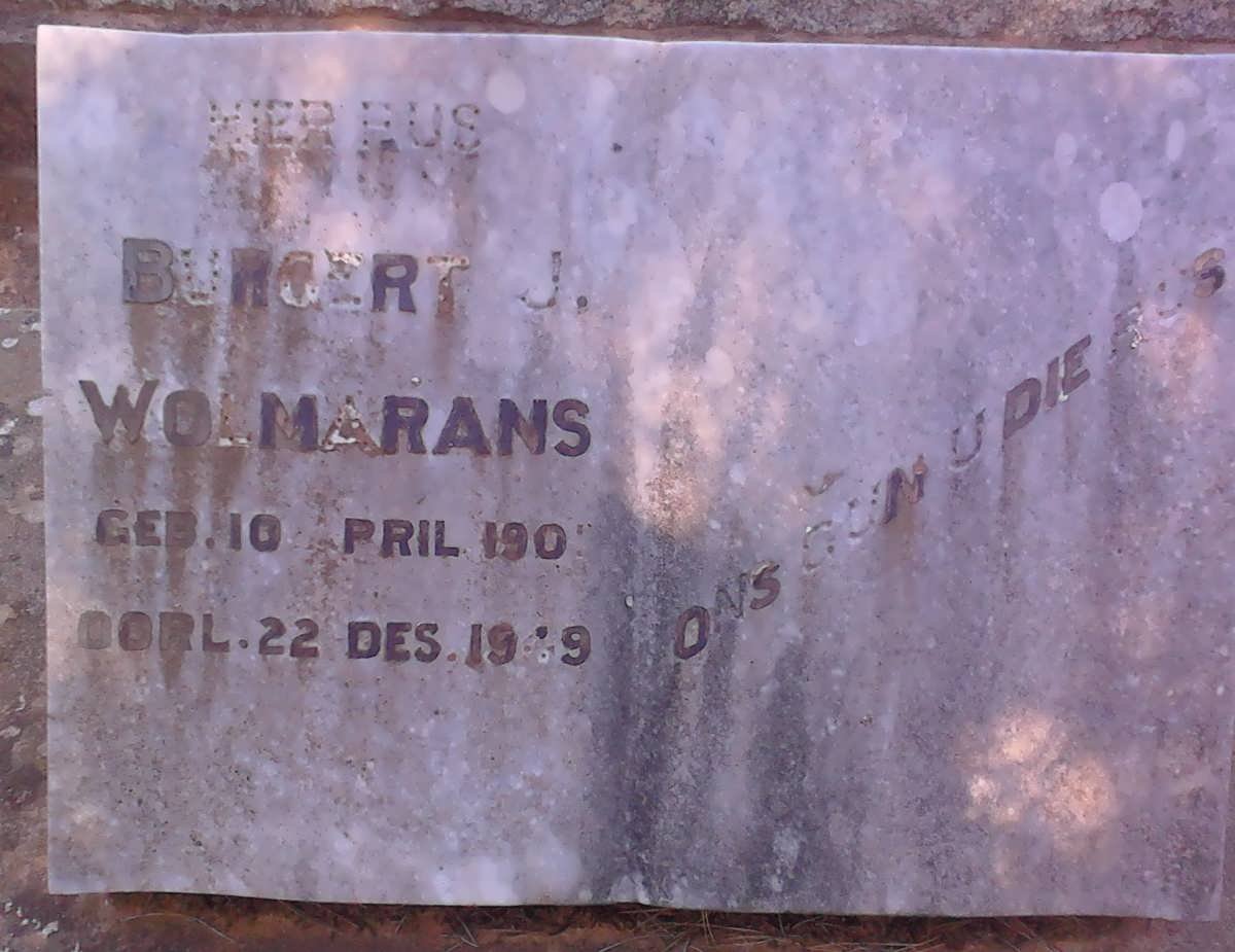 WOLMARANS Burgert J. 1901-1949