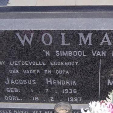 WOLMARANS Jaco Hendrik 1936-1997 &amp; Martha Maria Jacoba 1937-