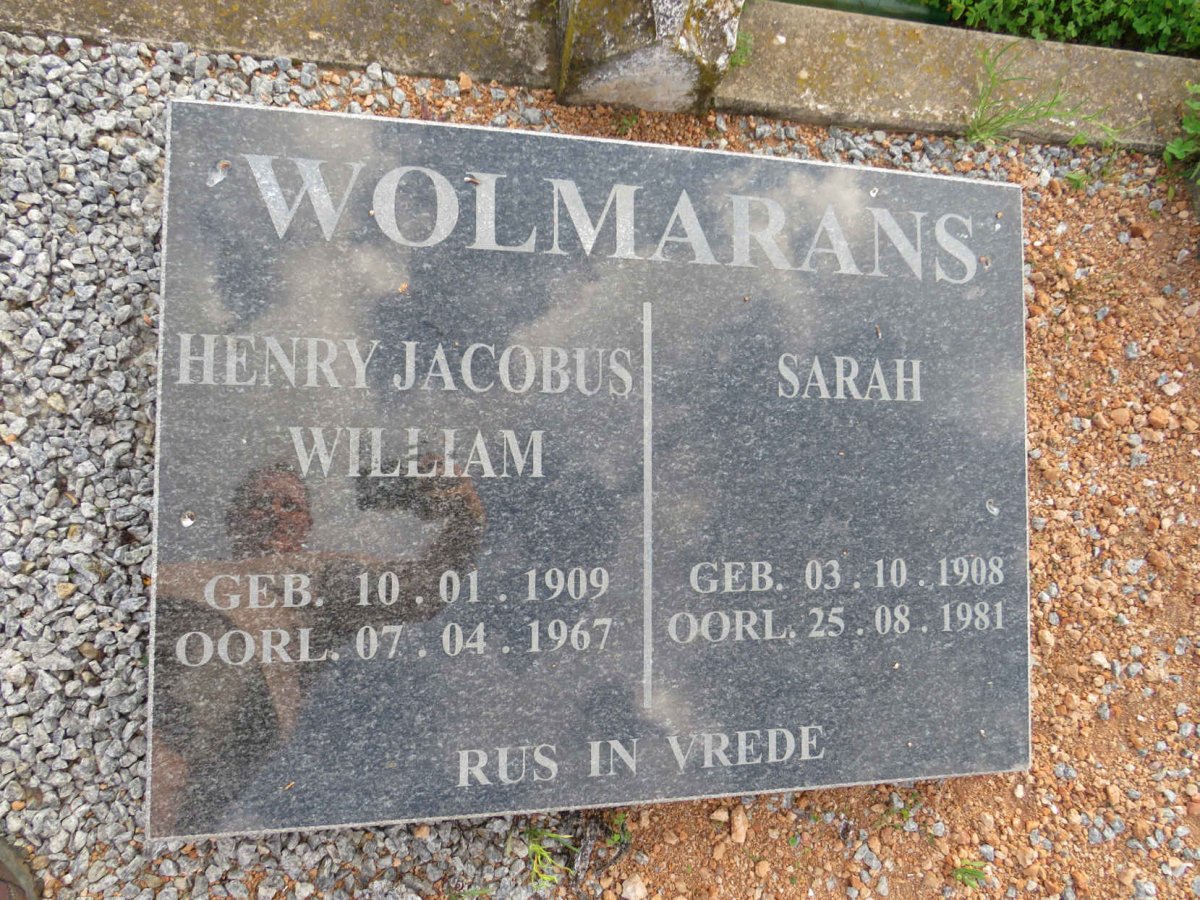 WOLMARANS Henry Jacobus William 1909-1967 & Sarah 1908-1981