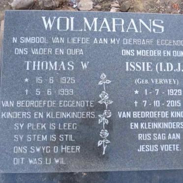 WOLMARANS Thomas W. 1925-1999 & I.D.J. VERWEY 1929-2015
