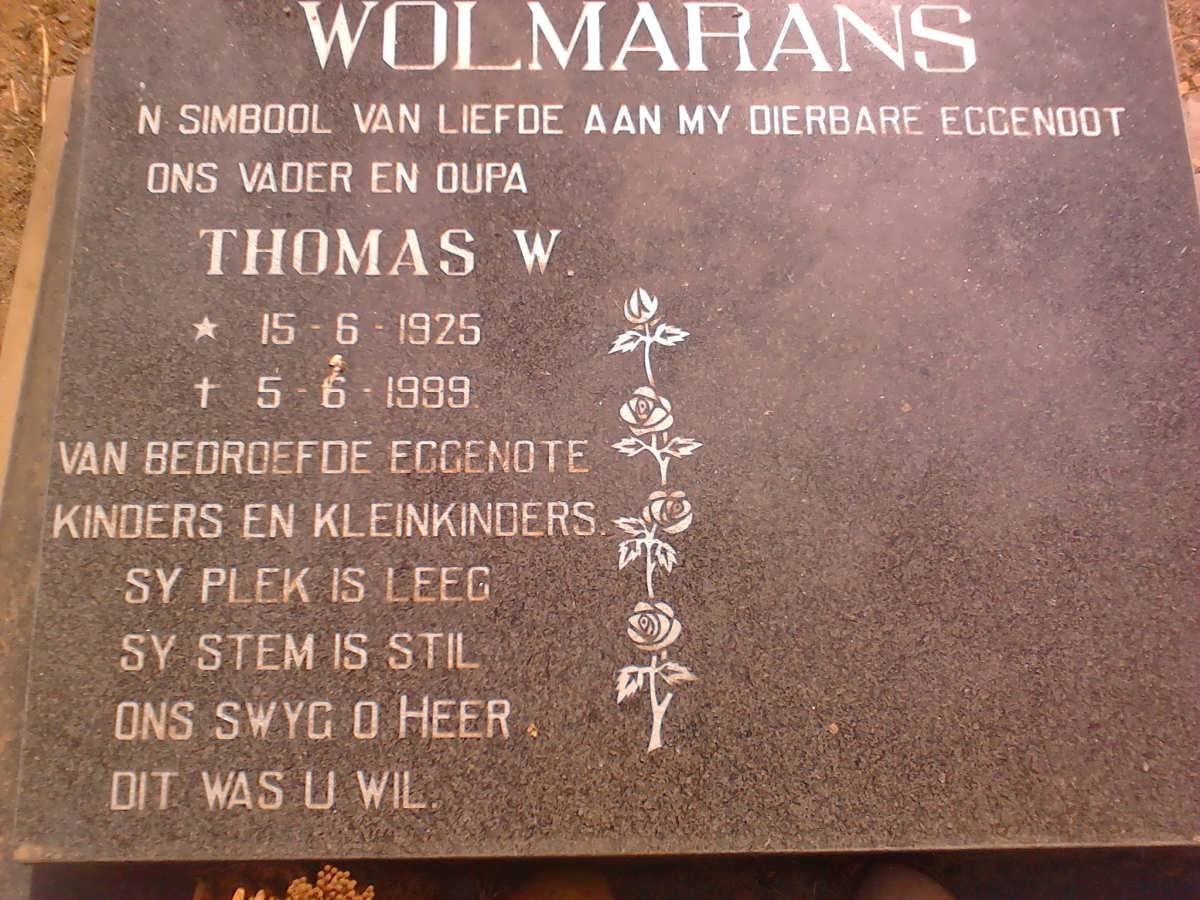 WOLMARANS Thomas W. 1925-1999