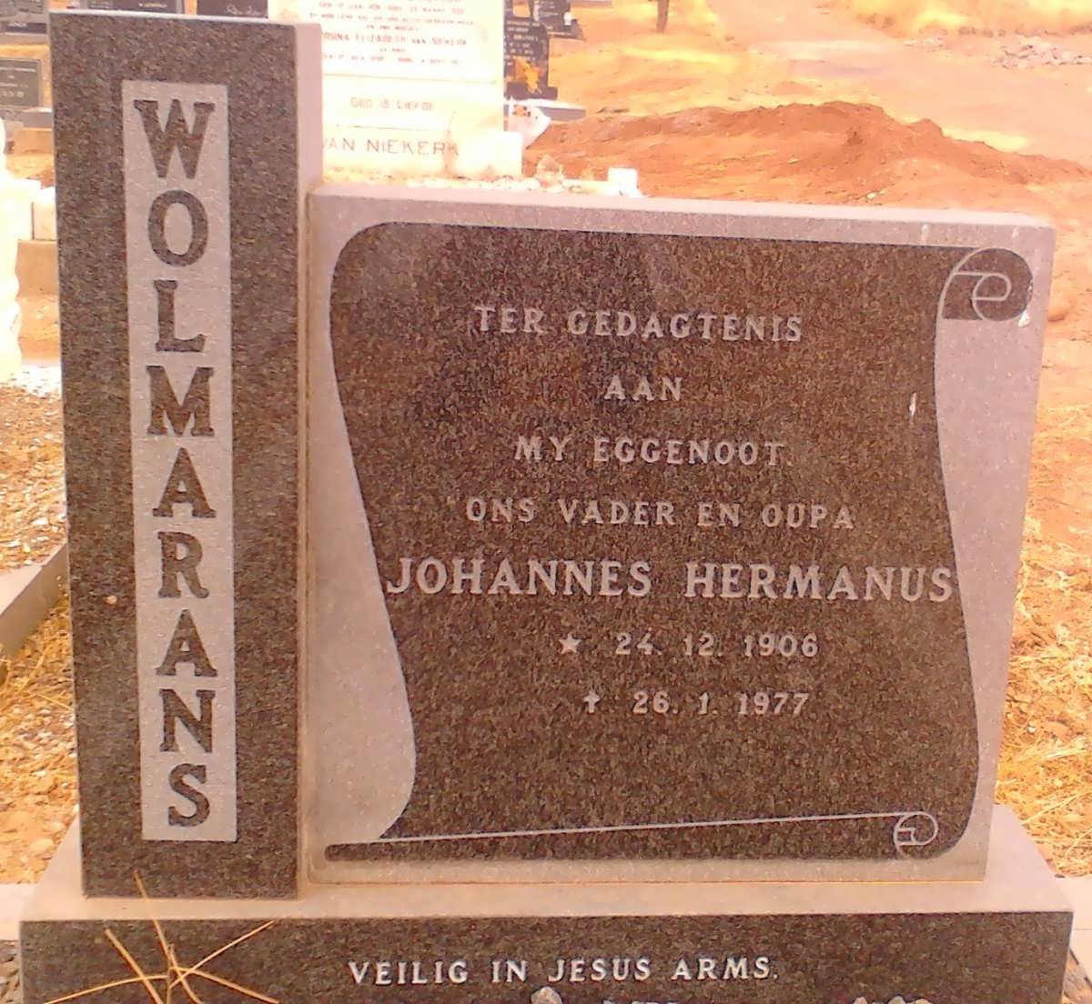 WOLMARANS Johannes Hermanus 1906-1977