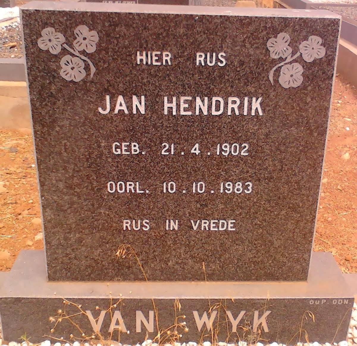WYK Jan Hendrik, van 1902-1983