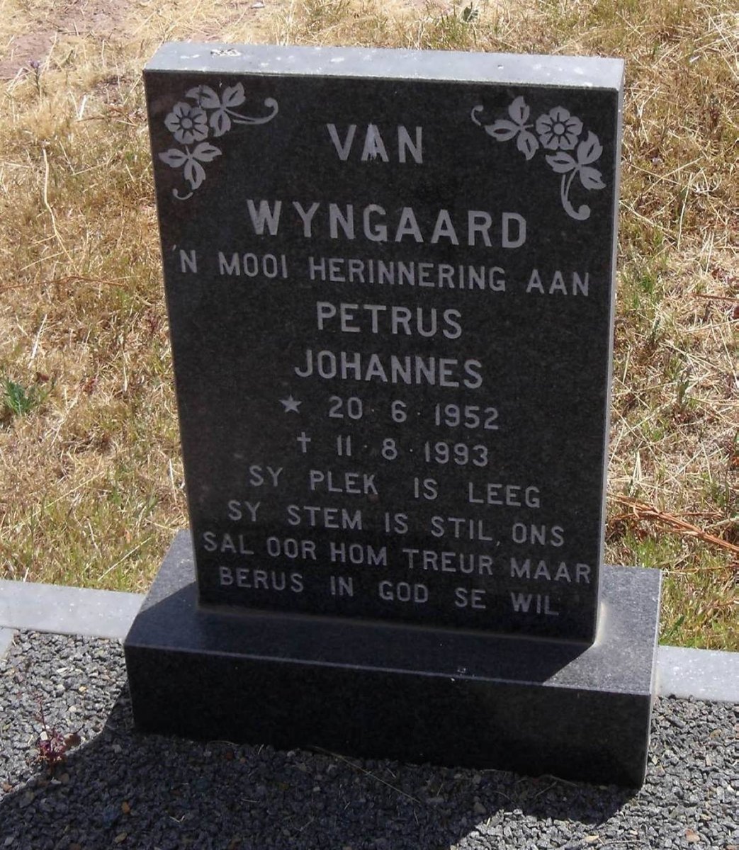 WYNGAARD Petrus Johannes, van 1952-1993
