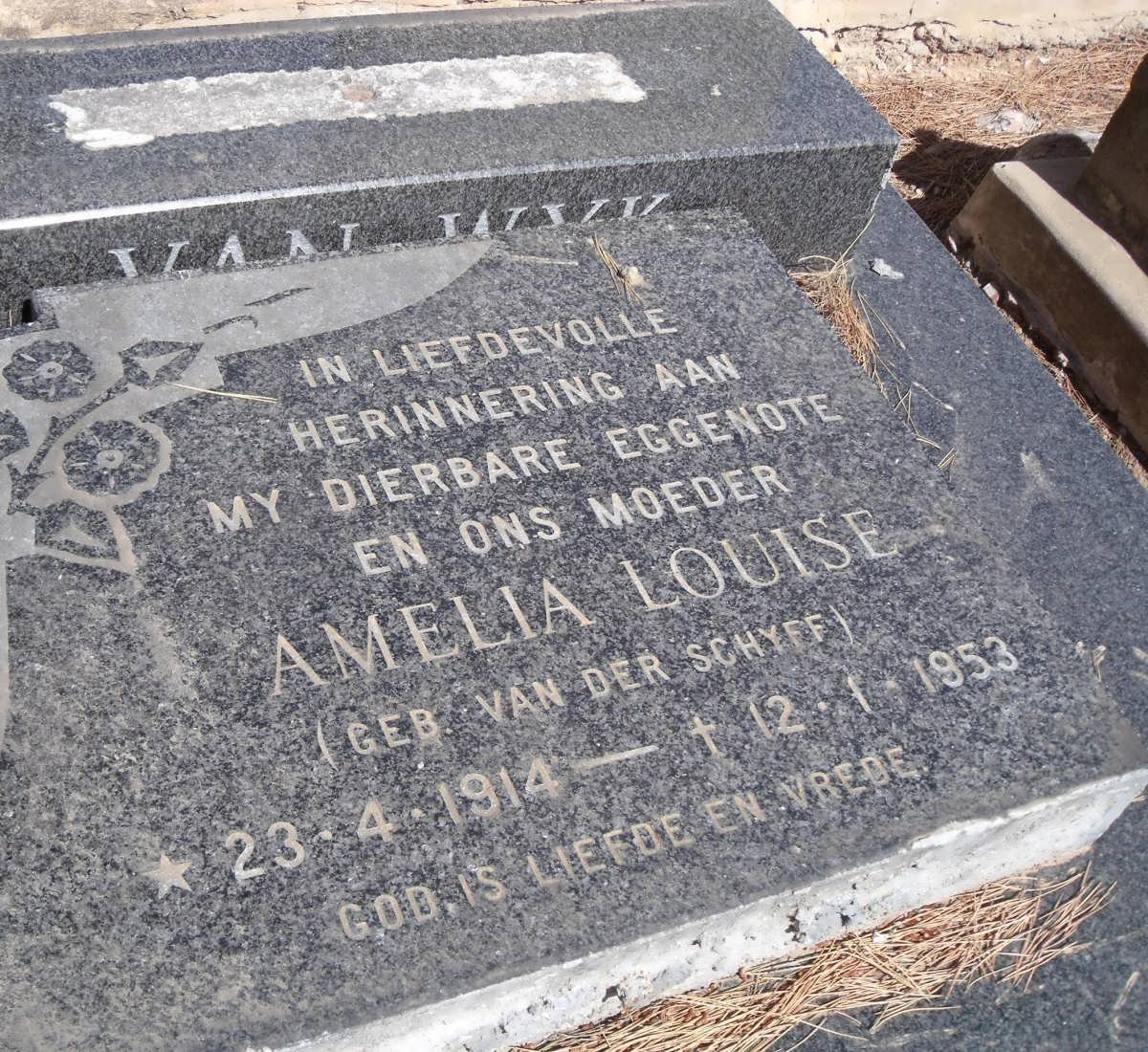 WYK Amelia Louise nee VAN DER SCHYFF, van 1914-1953