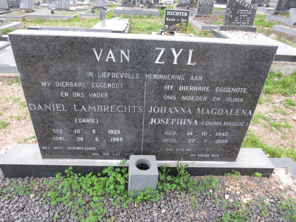 ZYL Daniel Lambrechts, van 1929-1989 & Johanna Magdalena Josephina 1942-2015