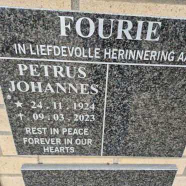 FOURIE Petrus Johannes 1924-2023