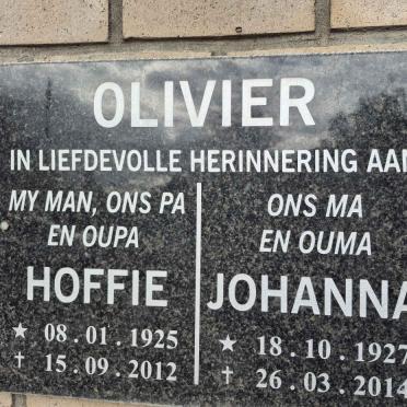 OLIVIER Hoffie 1925-2012 & Johanna 1927-2014