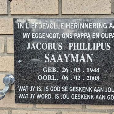 SAAYMAN Jacobus Phillipus 1944-2008