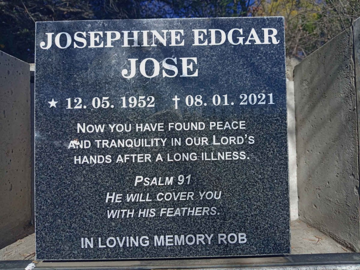 JOSE Josephine Edgar 1952-2021