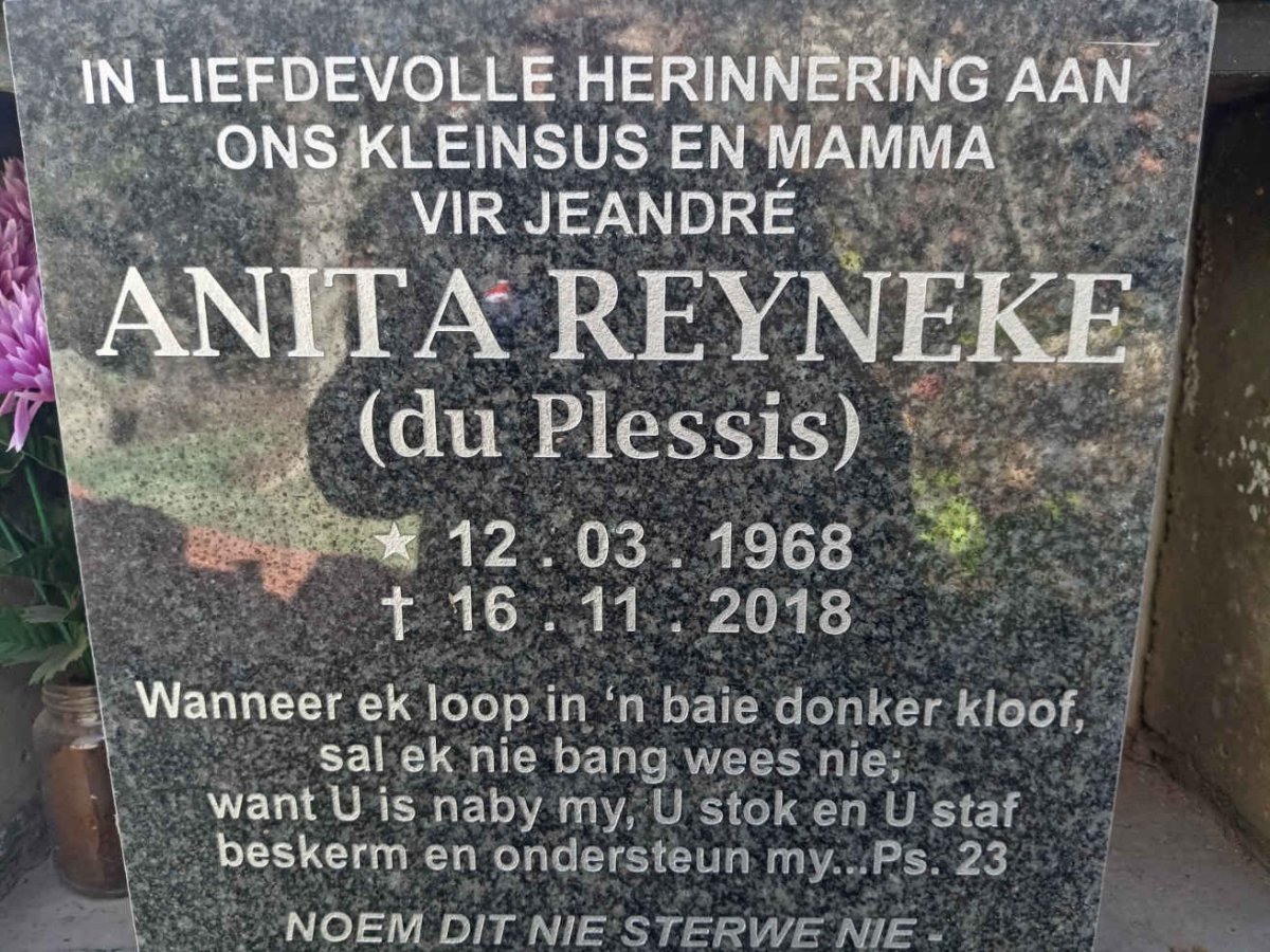 REYNEKE Anita nee DU PLESSIS 1968-2018