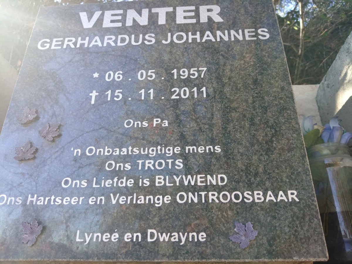 VENTER Gerhardus Johannes 1957-2011
