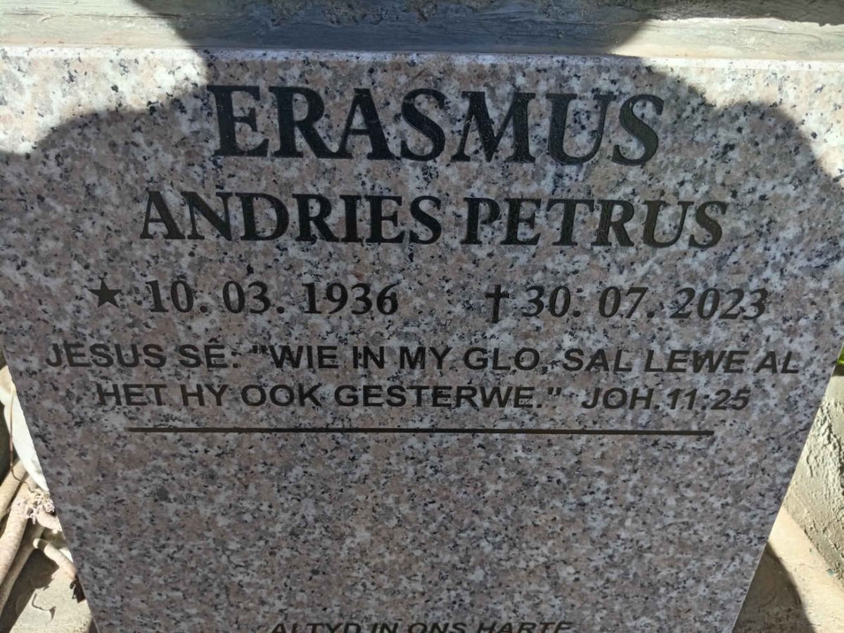 ERASMUS Andries Petrus 1936-2023