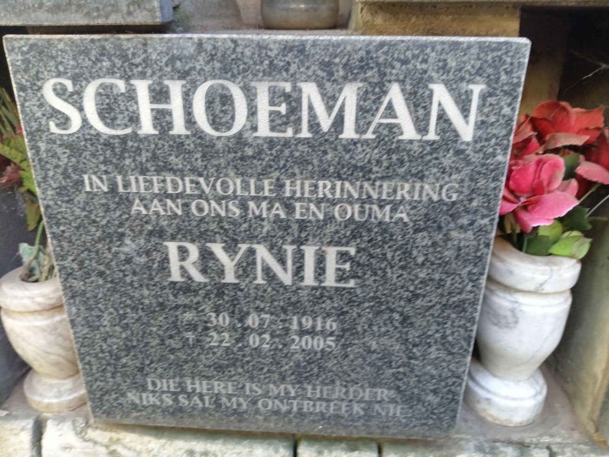 SCHOEMAN Rynie 1916-2005