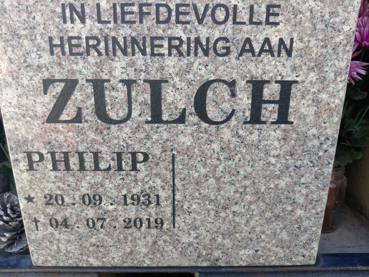 ZULCH Philip 1931-2019