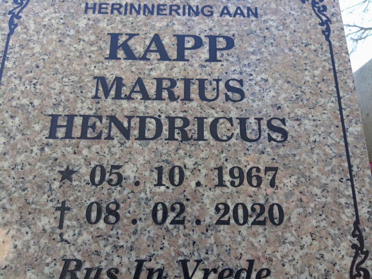KAPP Marius Hendricus 1967-2020