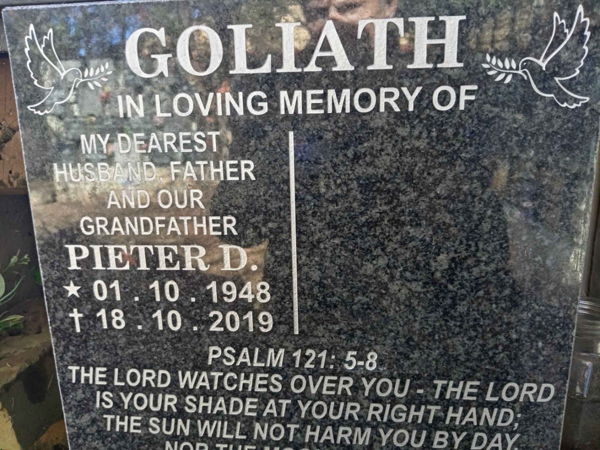 GOLIATH Pieter D. 1948-2019