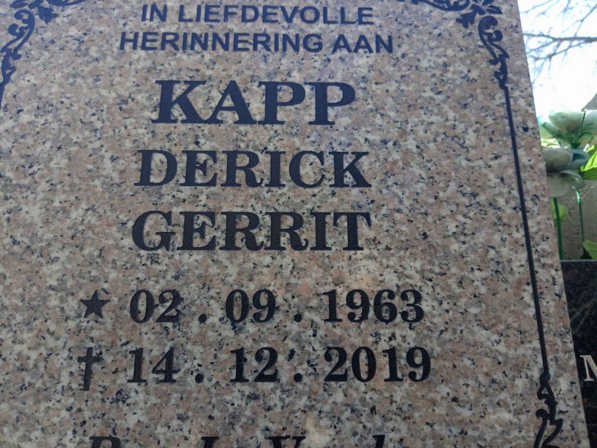 KAPP Derick Gerrit 1963-2019