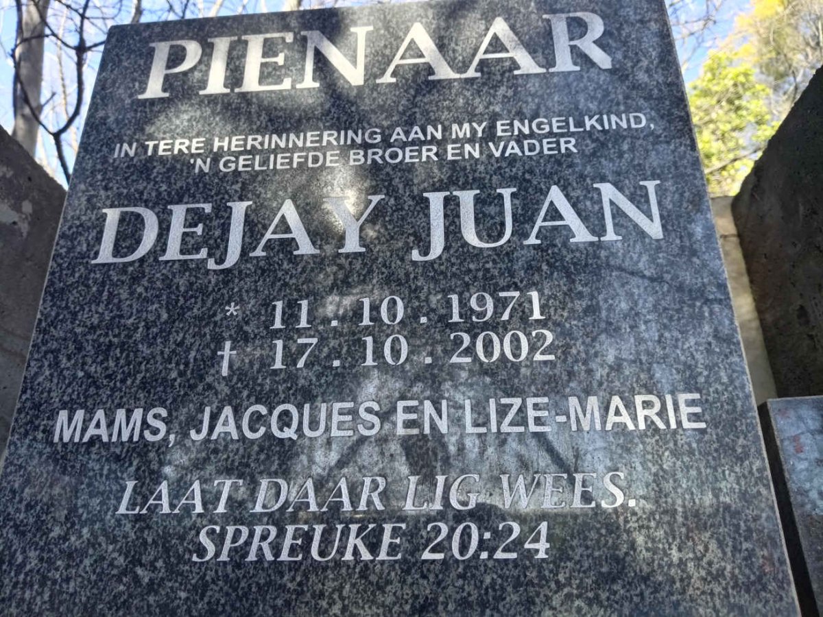 PIENAAR Dejay Juan 1971-2002