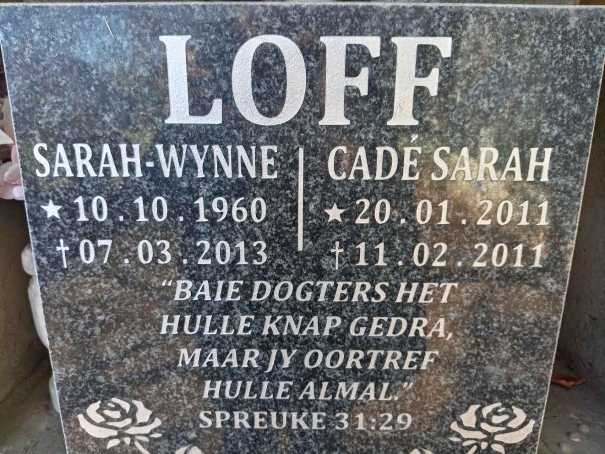LOFF Sarah-Wynne 1960-2013 :: LOFF Cade Sarah 2011-2011